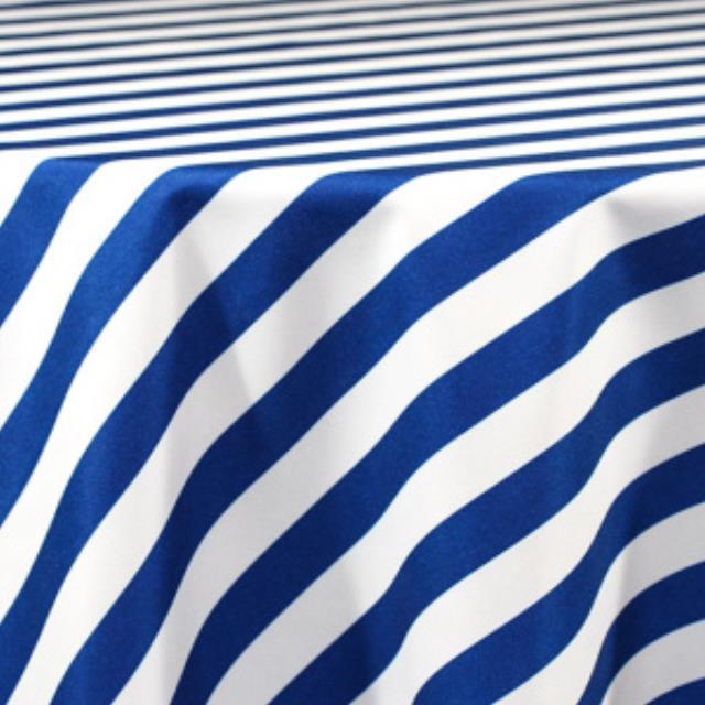 Rental store for Royal Blue and White Stripe 120  Round in Tulsa OK
