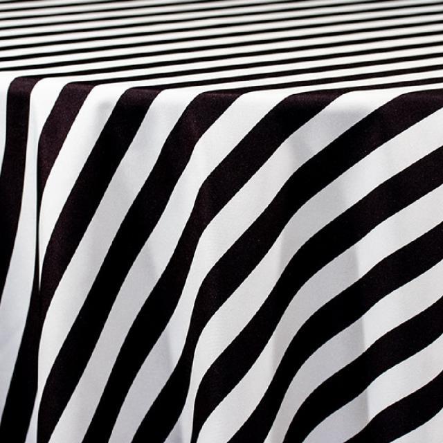 Rental store for 120  Black and White Thin Stripe Round in Tulsa OK