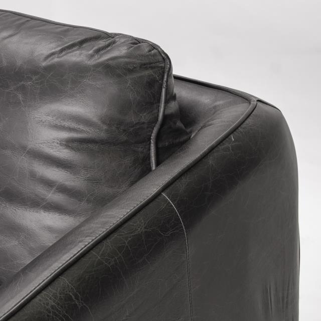 Where to find Milan Leather Sofa Black in Tulsa