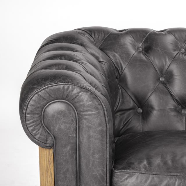 Where to find MOD BLACK LEATHER CHESTERFIELD SOFA in Tulsa