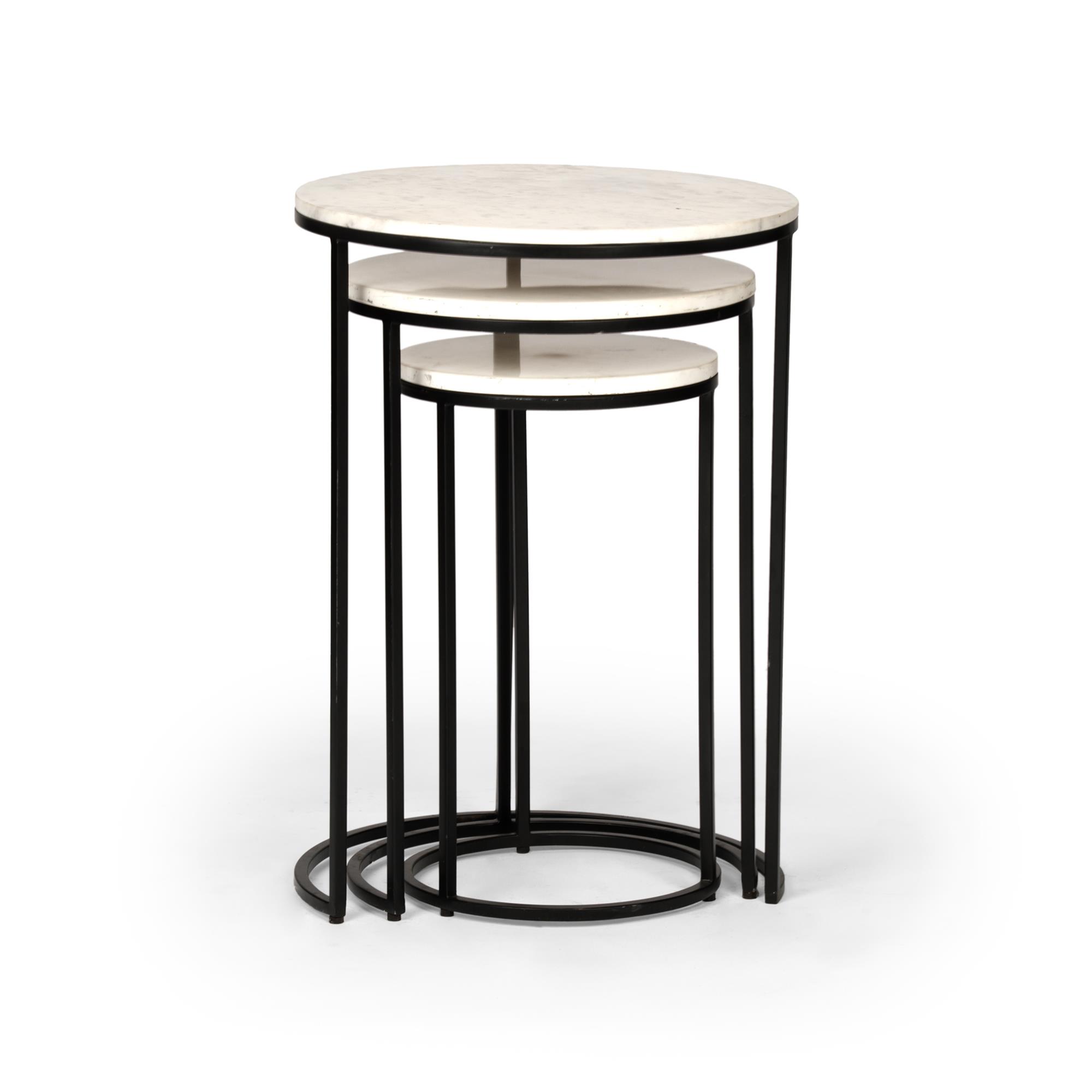Where to find White Marble Top End Table Set of 3 in Tulsa