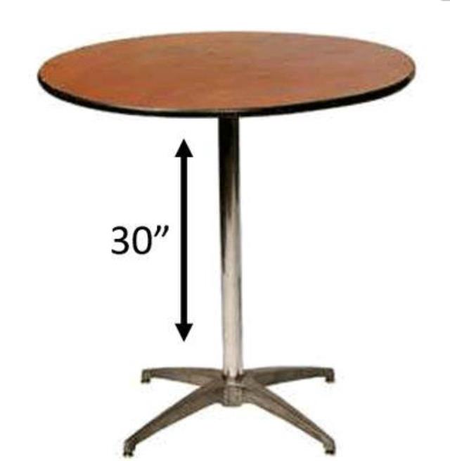Rental store for 36  ROUND SHORT BISTRO TABLE in Tulsa OK