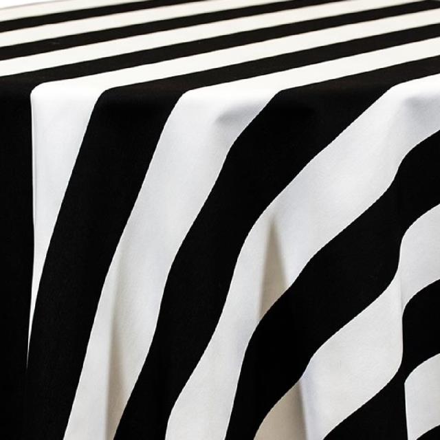 Rental store for BLACK AND WHITE WIDE STRIPE POLYESTER in Tulsa OK