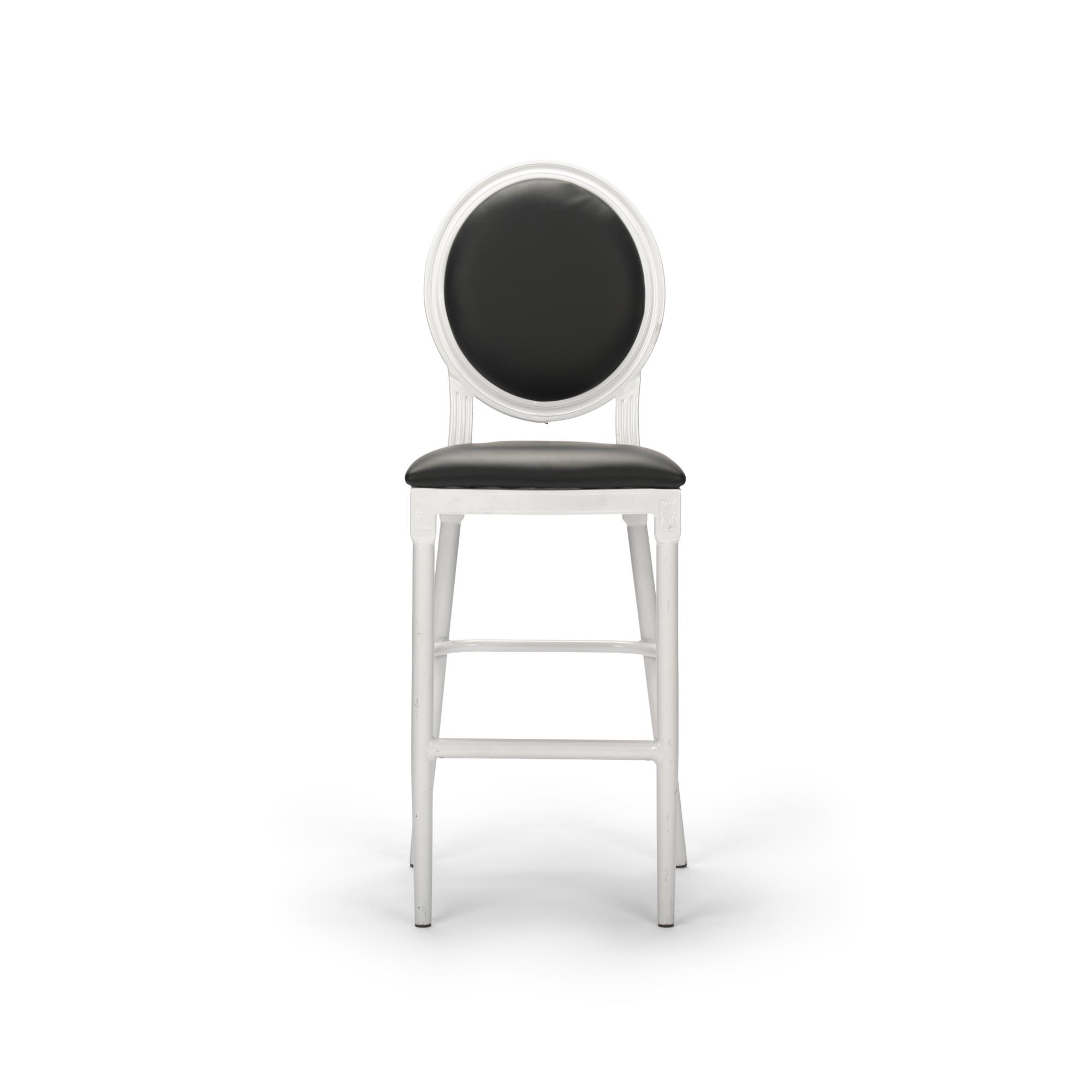 Where to find Barstool Louis XV White w Black Cushion in Tulsa