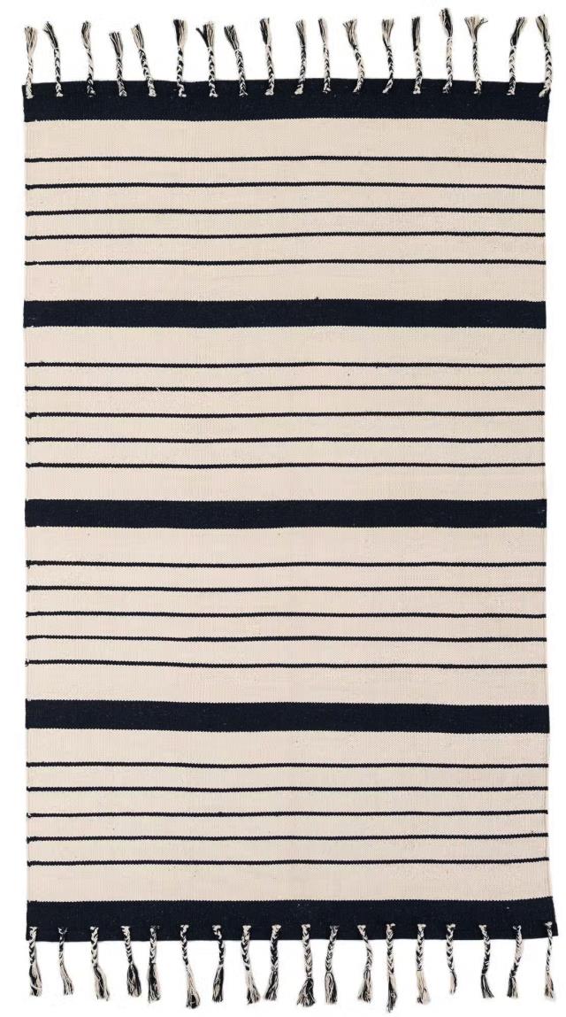 Rental store for Black   White Stripe 6 x9 Cotton Rug in Tulsa OK