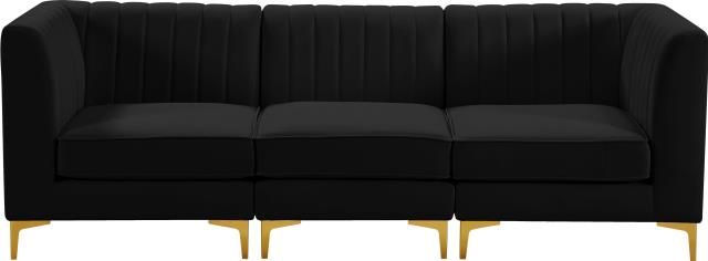 Rental store for ALINA BLACK VELVET 3PC SOFA in Tulsa OK