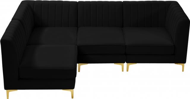 Rental store for ALINA BLACK VELVET 4PC SECTIONAL in Tulsa OK