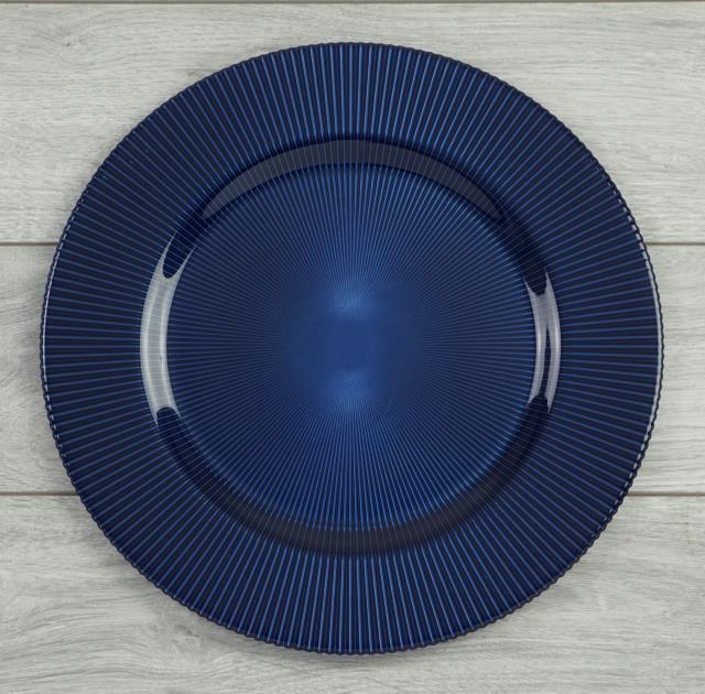 Rental store for Sunray Cobalt Glass Charger Plate 13 in Tulsa OK