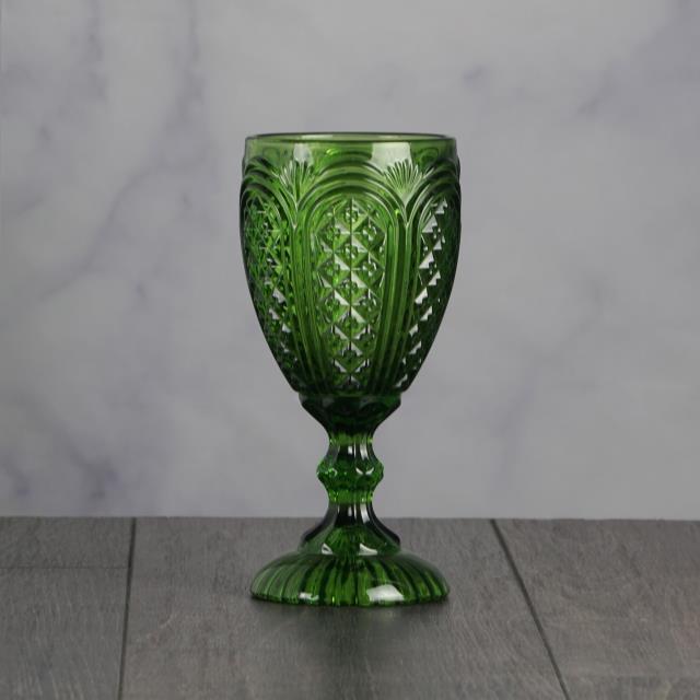 Rental store for Carousel Goblet Green Glass 11oz in Tulsa OK