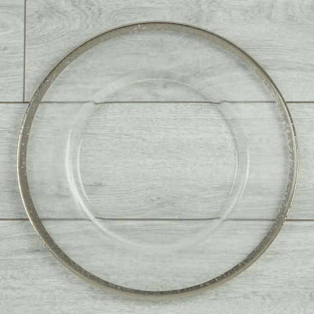 Rental store for Eclisse Glass with Platinum Trim Charger in Tulsa OK