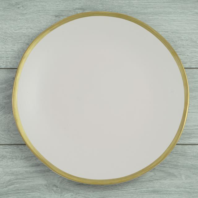 Rental store for Heirloom Blush Gold Charger Plate 12 in Tulsa OK