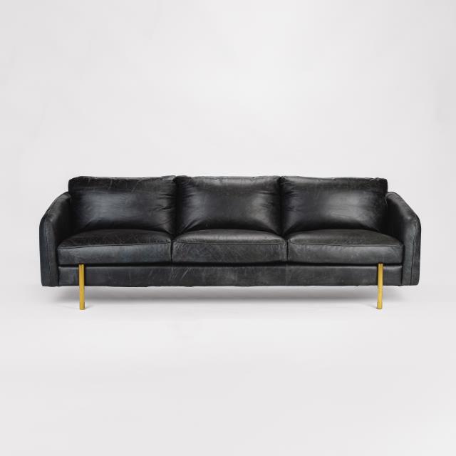Rental store for Milan Leather Sofa Black in Tulsa OK