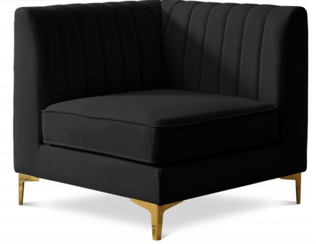 Rental store for Alina, Black Velvet Corner Chair in Tulsa OK