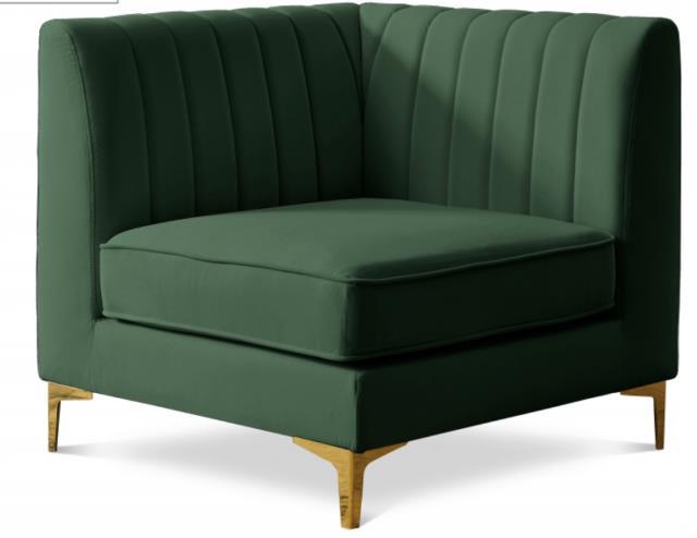 Rental store for Alina, Green Velvet Corner Chair in Tulsa OK
