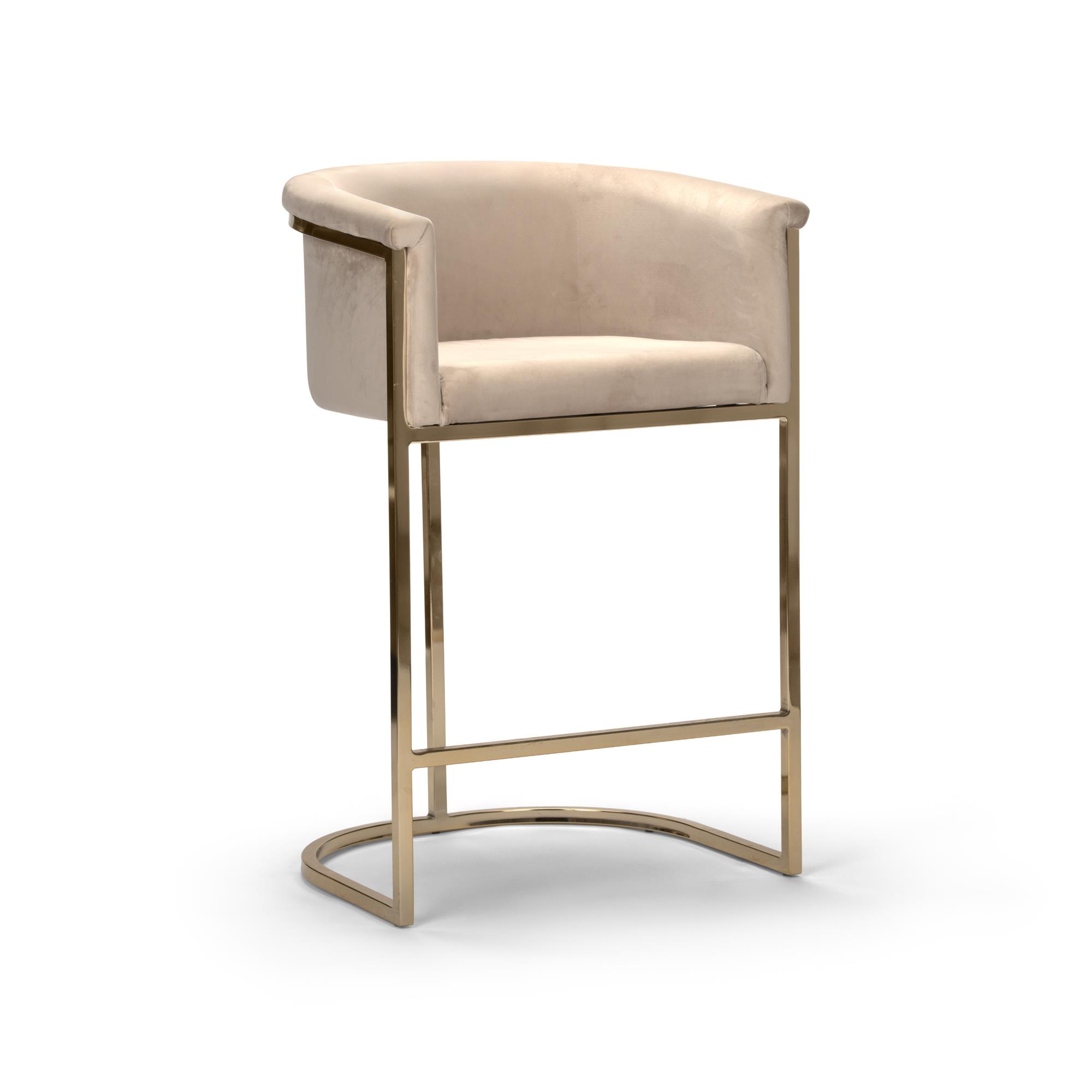 Rental store for Donatella Beige Velvet Counter Stool in Tulsa OK