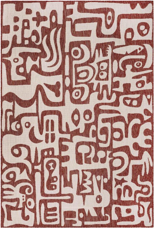 Rental store for Rust Red 6 x9  Outdoor Modern Rug in Tulsa OK