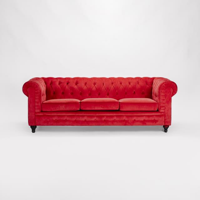 Rental store for Chesterfield Fuchsia Velvet Sofa in Tulsa OK