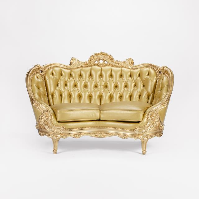 Rental store for Victorian Gold Leather Loveseat in Tulsa OK