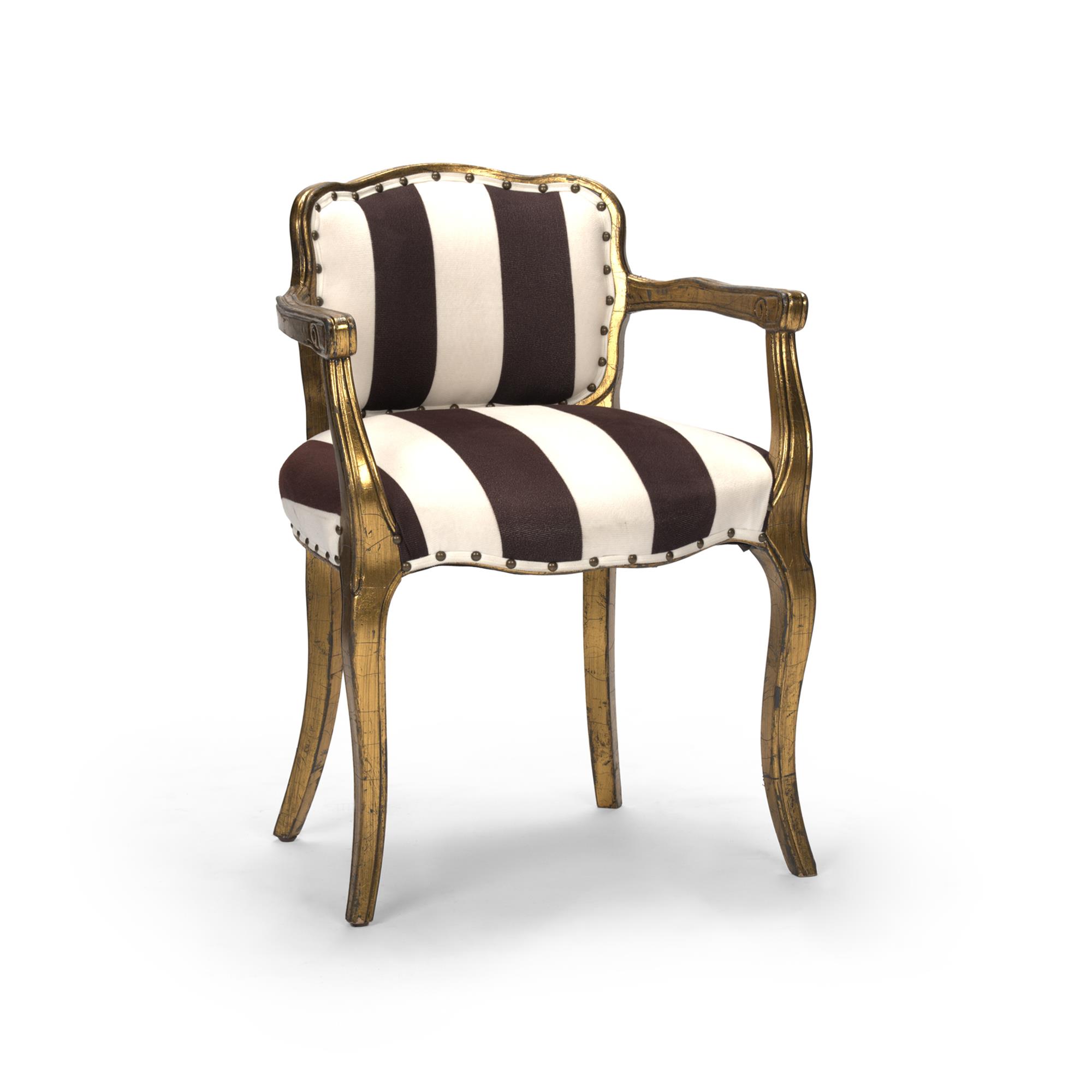 Rental store for Gilded Gold Black   White Arm Chair in Tulsa OK