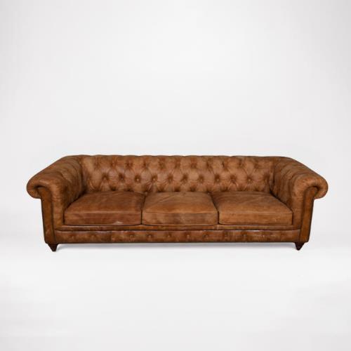 Rental store for Chesterfield Brown Leather Sofa in Tulsa OK