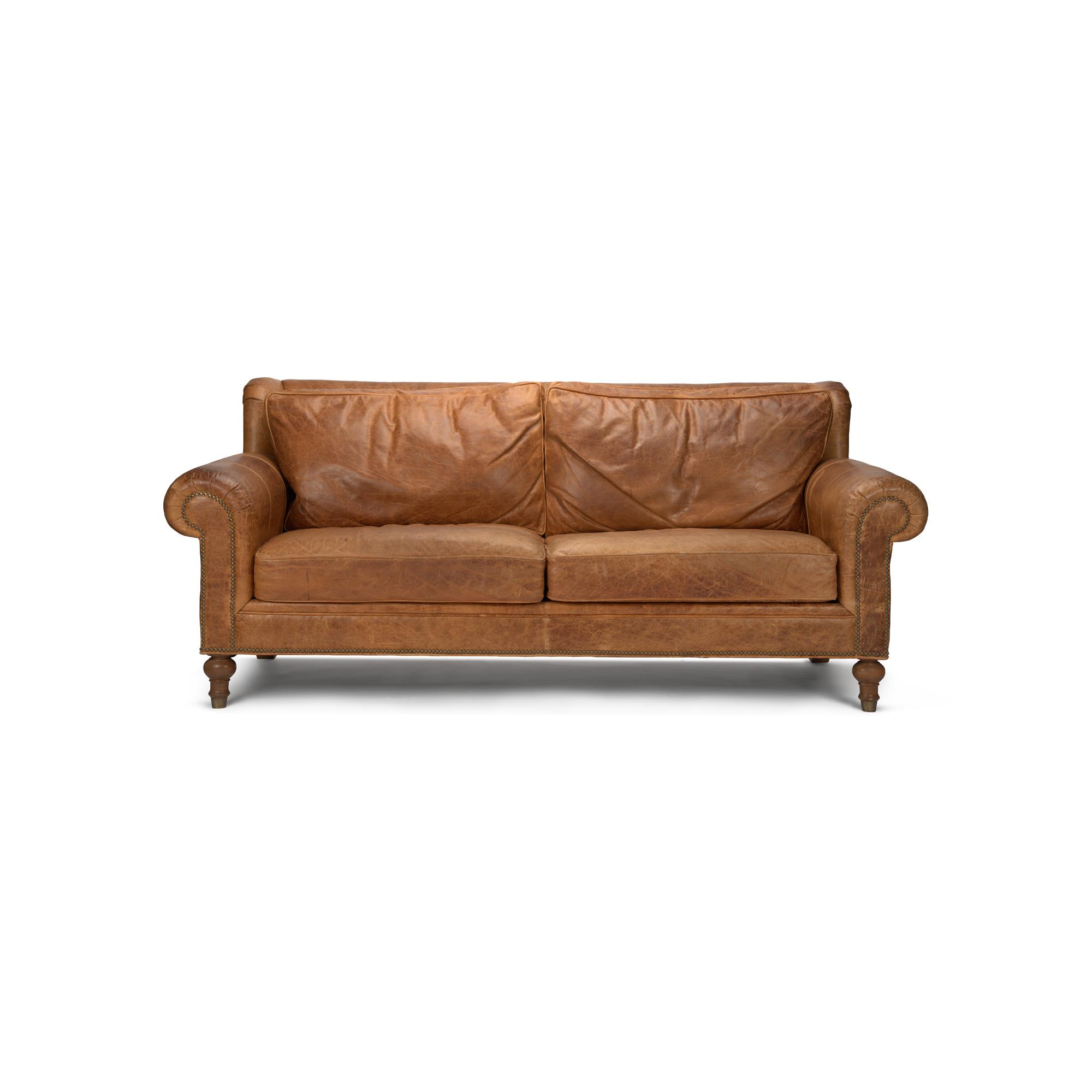 Rental store for Davenport Brown Leather Sofa in Tulsa OK